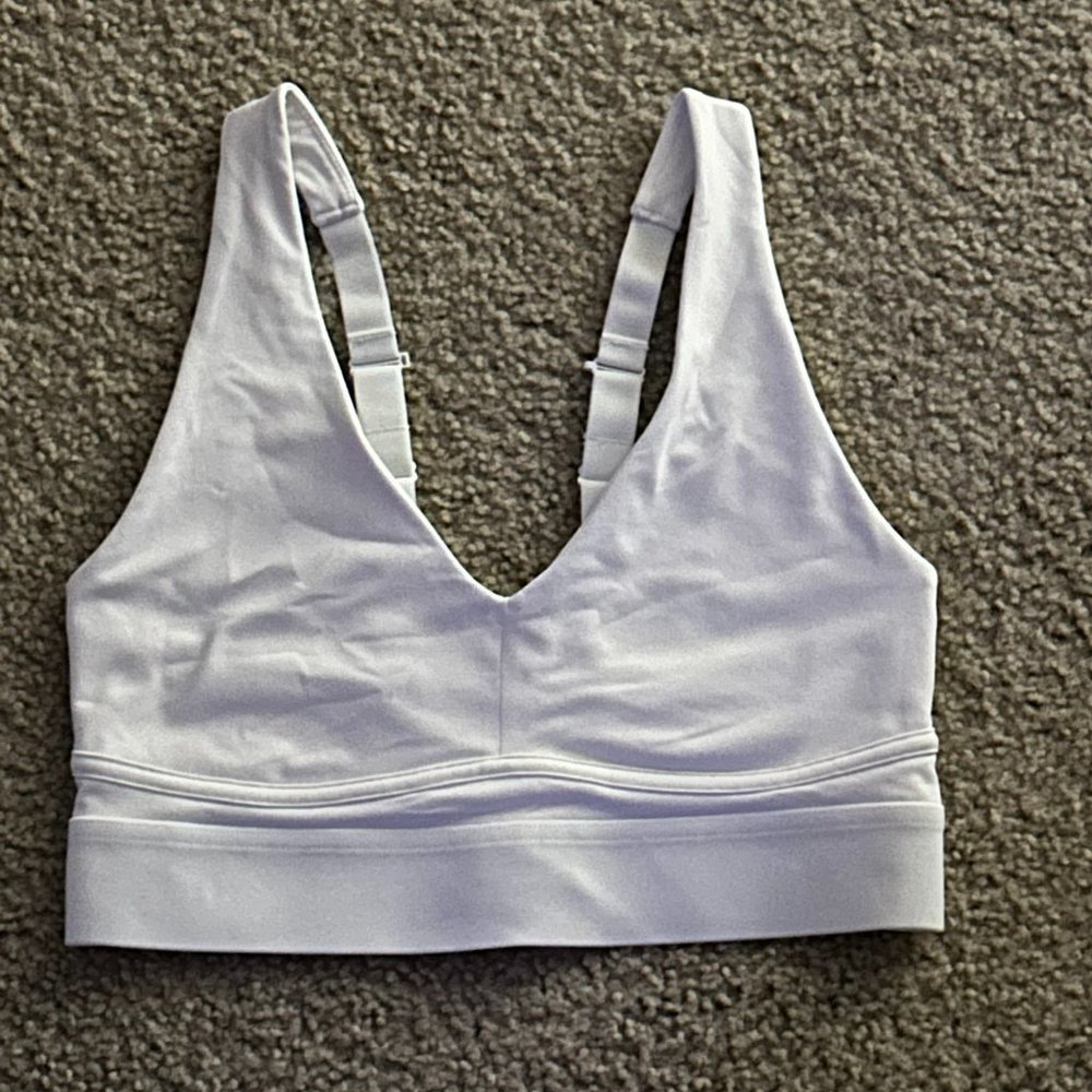 White Fabletics All Day Every Day  Sports Bra